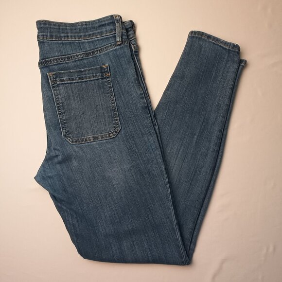 Gap Buttonfly Jeans Size 8/29 Mid Rise Skinny Leg Medium Light Wash - Picture 1 of 7